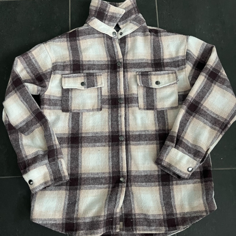 Versona pink and purple button up Shacket